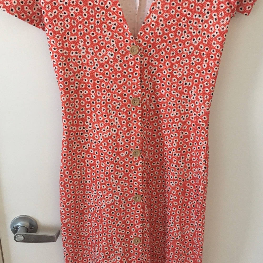 Zara floral faux buttondown summer dress size S